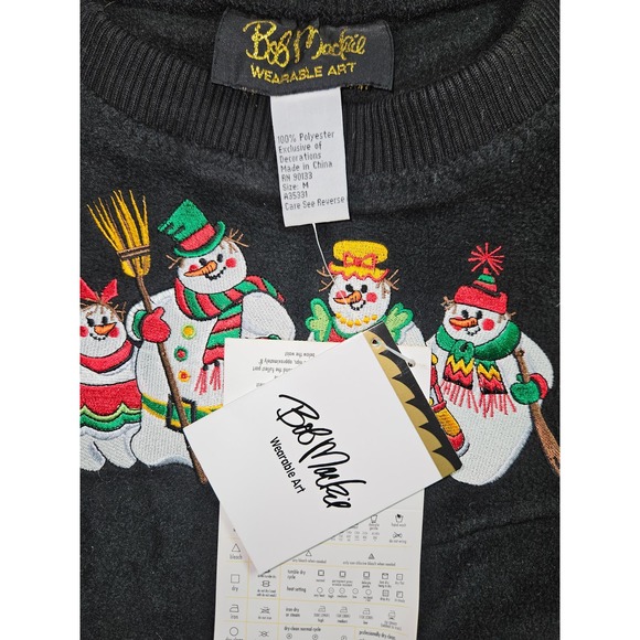 NWT BOB MACKIE WEARABLE ART CRHISTMAS SWEATER SIZE MED - Picture 3 of 3